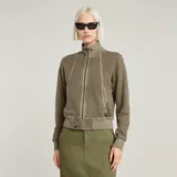 G-Star Overdyed Slim Track Sweater Jacke - Grün - Damen - L