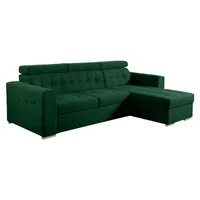 MIRJAN24 Ecksofa Zara, Eckcouch vom Hersteller, Schlafsofa, Stilvoll Polsterecke, Wohnzimmer L-Form (Farbe: Kronos 19, Seite: Rechts) - Grün