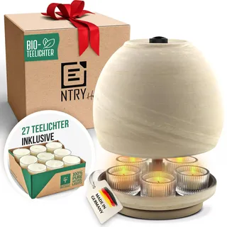 ntry home NTRY Home® CandleStove Teelichtofen - Stil Moon M Ø20 cm - Doppelwandig - Teelichtheizung - Kerzenofen - Tischofen - Tischheizung - Tischwärmer