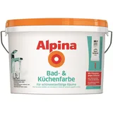 Alpina Bad- und Küchenfarbe in weiß matt – Anti-Schimmel Wandfarbe für Feuchträume – ergiebig, gut deckend & reinigungsfähig – 1 Liter