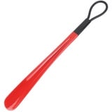 Schuhanzieher 50cm Kunststoff Schuhlöffel mit Lochung zum Aufhängen, Shoe Horn für Herren Damen Kinder Senioren (Rot)