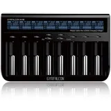 AccuCell 8fach Schnell-Ladegerät lädt 1 bis 8 Stück Li-Ion, LiFePO4, NiMH und NiCd