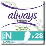 Always Cotton Protection Normal (28 x, Slipeinlagen Damen, Binden) Organic sicherer Schutz und Oberfläche 100% Bio-Baumwolle