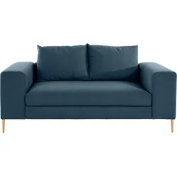 2-Sitzer OTTO PRODUCTS "Finnja", blau (dunkelblau), B:187cm H:83cm T:103cm, Luxus-Microfaser: aus recycleten Textilien (100% PES), Sofas, 2-Sitzer-Sofa, mit Recycling-Bezug