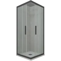 ECK-DUSCHKABINE KLARGLAS ANTHRAZIT PROFIL 80X80 CM MOD. KOLORS