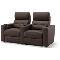 Sofanella 2-Sitzer Leder Bari, Relaxsofa, Designsofa, Designer Couch, Italienisches Sofa, 2er Sofa braun