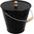 HRB Ascheeimer Stahlblech 12 l mit Deckel Schwarz