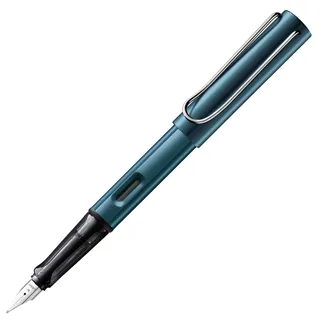 LAMY AL-star leichter Füllhalter 0D4 aus Aluminium in petrol mit ergonomischem Griff und polierter Stahlfeder Strichbreite Extra Fein, inkl. Tintenpatrone LAMY T 10 blau