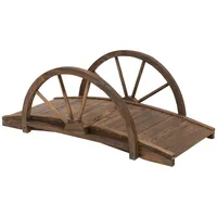 Outsunny Gartenbrücke - 100Lx50Wx37Hcm - Verkohlt