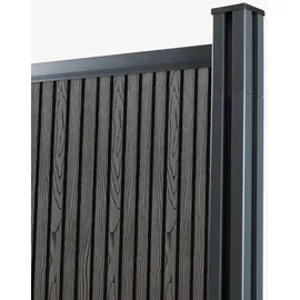 [neu.holz] Gartenzaun Startermodul 185 x 180 cm Grau/WPC