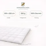 HANSKRUCHEN GmbH Hanskruchen® Daunendecke 155x220 cm Leicht waschbar Allergiker Bettdecke Daunen 100% atmungsaktiv Kassettendecke weiß - Weiß
