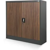 Jan Nowak - Kleiner Aktenschrank C001B Büroschrank mit Flügeltüren Metallschrank Lagerschrank Pulverbeschichtet Stahlblech Abschließbar 92,5 cm x 90