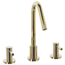 Beliani Beliani, Küchenarmatur, Wasserhahn 3- Loch Waschtischarmatur Messing Gold