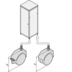 SCHROFF Lenkrollen - LENKROLLEN SET 110 H