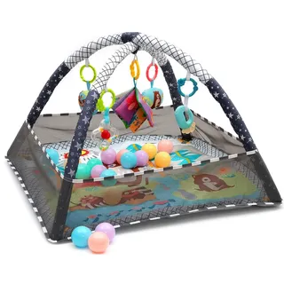 Relaxdays Spielbogen, mit Spielzeug, Weiß,Grün,Grau