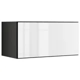 BMG Möbel Schranksystem Modul+ (Einzelschränke und Regale kombinierbar im Baukastenprinzip, wählbar aus Regal, Schrank mit Tür oder Schrank mit Klappe) mit oder ohne Fronten, griffloses Design, Made in Germany weiß