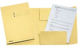 Esselte Manilla Jurismappe 1033306 DIN A4 Gelb Recycelter Karton 250 Blatt 24 x 31,8 x 2 cm 50 Stück