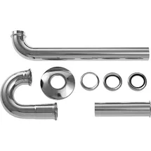 Duravit Waschtisch Röhrensiphon 1 1/4 Zoll mit verlängertem Ablaufrohr, chrom,