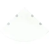 furnicato Wandregal Wand-Eckregal aus Hartglas 45 x 45 cm Transparent, 2er-Set, 2-tlg., Belastbare Glasecke mit 15 kg Tragkraft für Bad oder Wohnzimmer weiß 45 cm x 0.8 cm