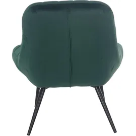 SalesFever Relaxsessel Toulon Samt 76 x 85,6 x 85,6 cm Grün mit Kissen