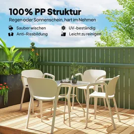 Outsunny Gartenstuhl 60 x 56 x 75 cm Weiß 4 St.