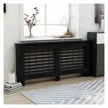vidaXL Heizkörperverkleidung Schwarz 172x19x81,5 cm MDF