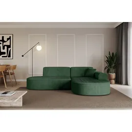 altdecor Eckcouch Cord 2-Sitzer Grün