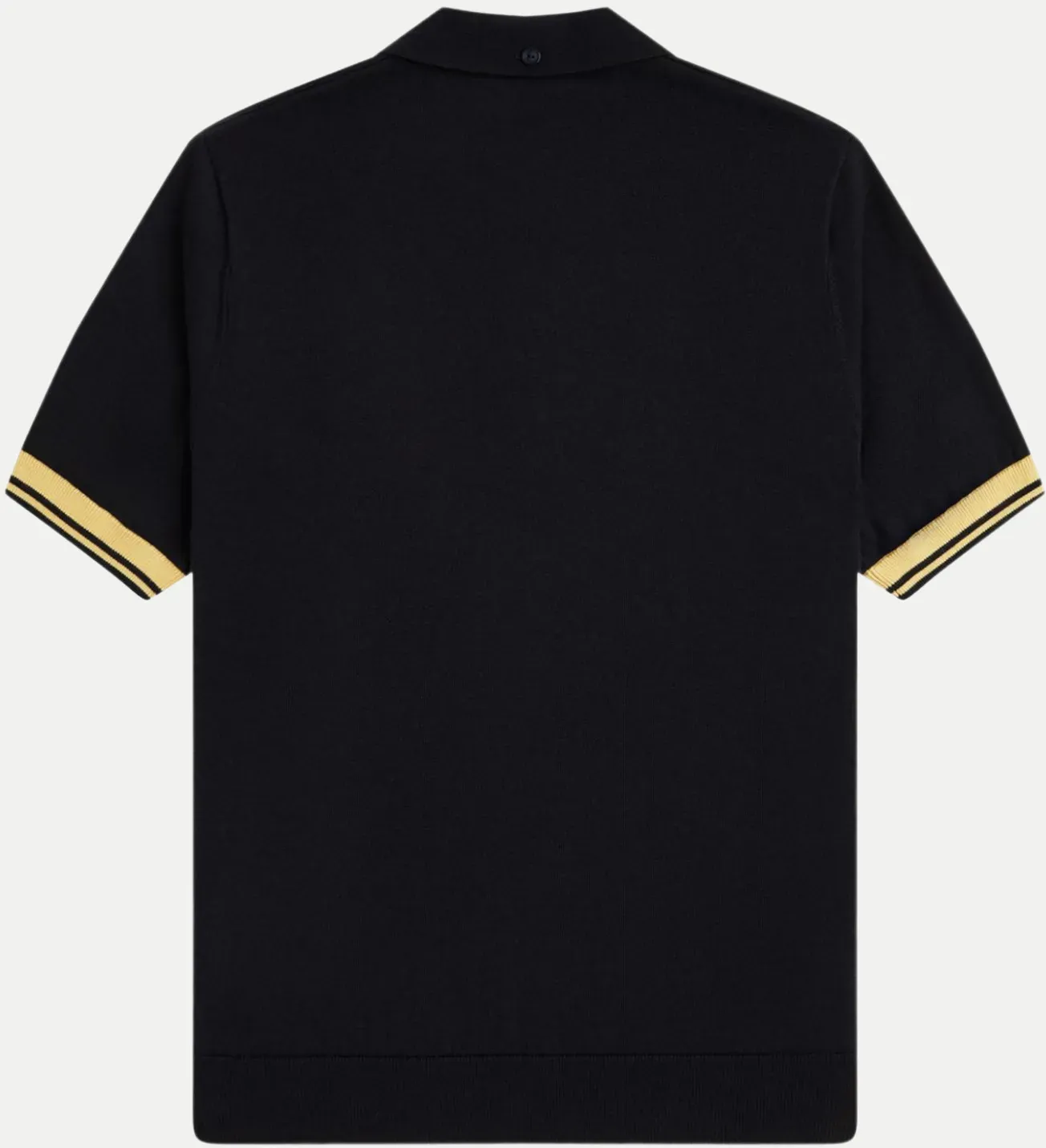 Strick-Polo mit Kontrast-Bündchen Schwarz XL
