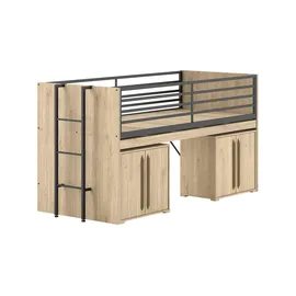 58 aufm Kessel Halbhochbett Keelia 90 x 200 cm Eiche braun