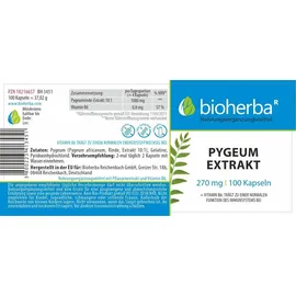BIOHERBA R BIOHERBA Pygeum Extrakt Kapseln 100 St.
