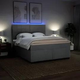 vidaXL Boxspringbett 180 x 200 cm Hellgrau