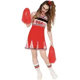 Fiestas Guirca Kostüm, Damen Zombie Cheerleader Kleid Kostüm rot 14 - 16 Jahre