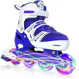 JIFAR Inliner Für Kinder Verstellbare Inline Skates mit Beleuchteten Rädern Rollschuhe Outdoor Schuhe mit Rollen für Kinder Mädchen Jungen Inline Skates für Kinder Größenverstellbar von 30 bis 37