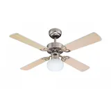 Westinghouse Vegas 105 cm Deckenventilator silber/ahorn mit Licht