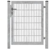 fa-bausysteme Gartentor für Doppelstabmattenzäune Voll-Rahmen Zink 100 cm x 80 cm