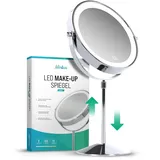 Schminkspiegel – Höhenverstellbar – Chrom – 1-10-fache Vergrößerung