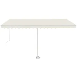 vidaXL Standmarkise Einziehbar Handbetrieben 400x350 cm Cremeweiß