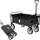 miweba Bollerwagen Transportkarre Handwagen kompakter Bollerwagen MB-35 (Bollerwagen faltbar für Kinder - klappbar - Gerätewagen - Faltwagen, 1-tlg., witterungsbeständig - ergonomischer Griff - aufgeklappt in 10 Sek), kleiner Wendekreis - widerstandsfähig - elastisch - reißfest grau