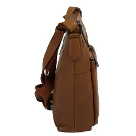 X-ZONE Umhängetasche »RFID« echt Leder, braun