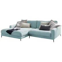 KAWOLA Ecksofa Cara Cord Recamiere links hellblau