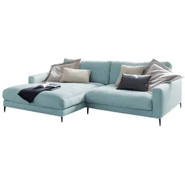 KAWOLA Ecksofa Cara Cord Recamiere links hellblau