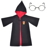 GalaxyCat Kostüm Gryffindor Kinder Kostüm für Harry Potter Fans, Mantel & Brille, Gryffindor Kinder Kostüm schwarz 150 | 150