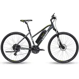 Head Damen e I-Peak Bafang RM Cross-Ebike, Grau matt/Lime, 50 cm