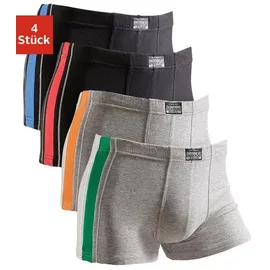Authentic Underwear Boxer Boxershorts für Herren (Packung, 4-St) mit kontrastfarbigen Streifen seitlich grau|schwarz 4