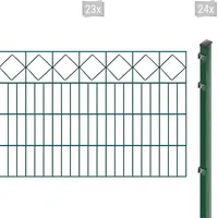 Arvotec Doppelstabmattenzaun »EXCLUSIVE 80 zum Einbetonieren "Karo" mit Zierleiste«, Zaunhöhe 80 cm, Zaunlänge 2 - 60 m 26243048-0 dunkelgrün H/L: 80 cm x 46 m