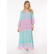 Zwillingsherz Maxikleid Positive Vibes Mustermix Grün/Mint LXL