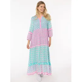 Zwillingsherz Maxikleid Positive Vibes Mustermix Grün/Mint LXL