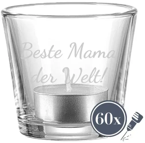 Windlicht Nori 60er Set - Text gerade