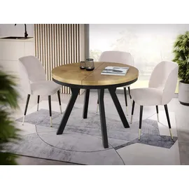 WFL GROUP Esstisch, Eiche, Holzwerkstoff, 10-Sitzer, Rund,Rund, 100x76x100 cm, Esszimmer, Tische, Esstische