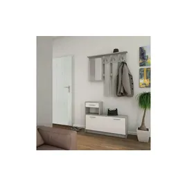 byLIVING Tamina 97 x 190 x 25 cm grau-weiß mit Spiegel